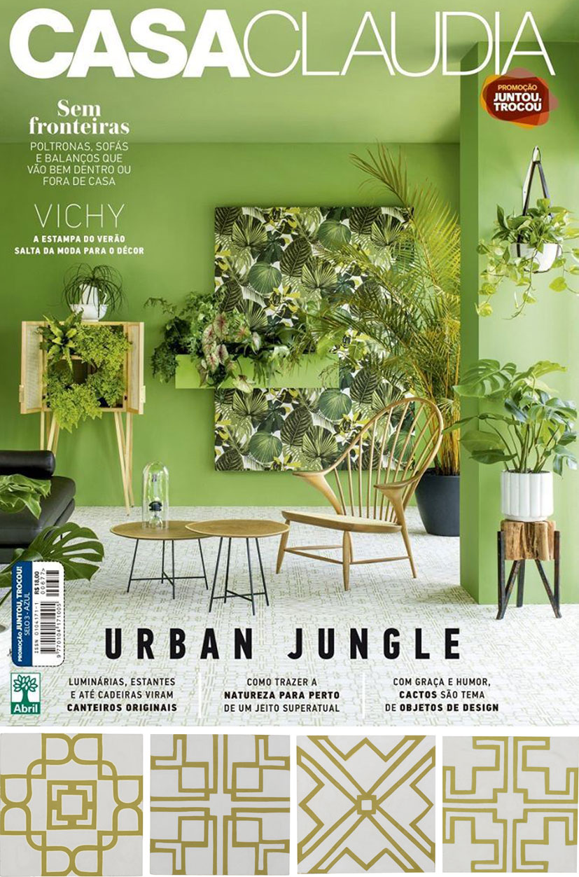 ladrilho hidraulico decortiles na capa da revista casa cláudia
