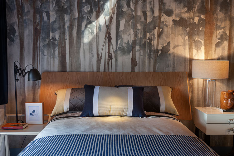 cabeceira de cama com porcelanato decortiles