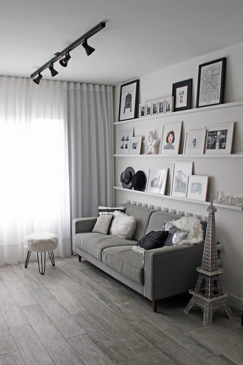 sala do apartamento da blogueira flávia linden do fashioncoolture com revestimentos decortiles